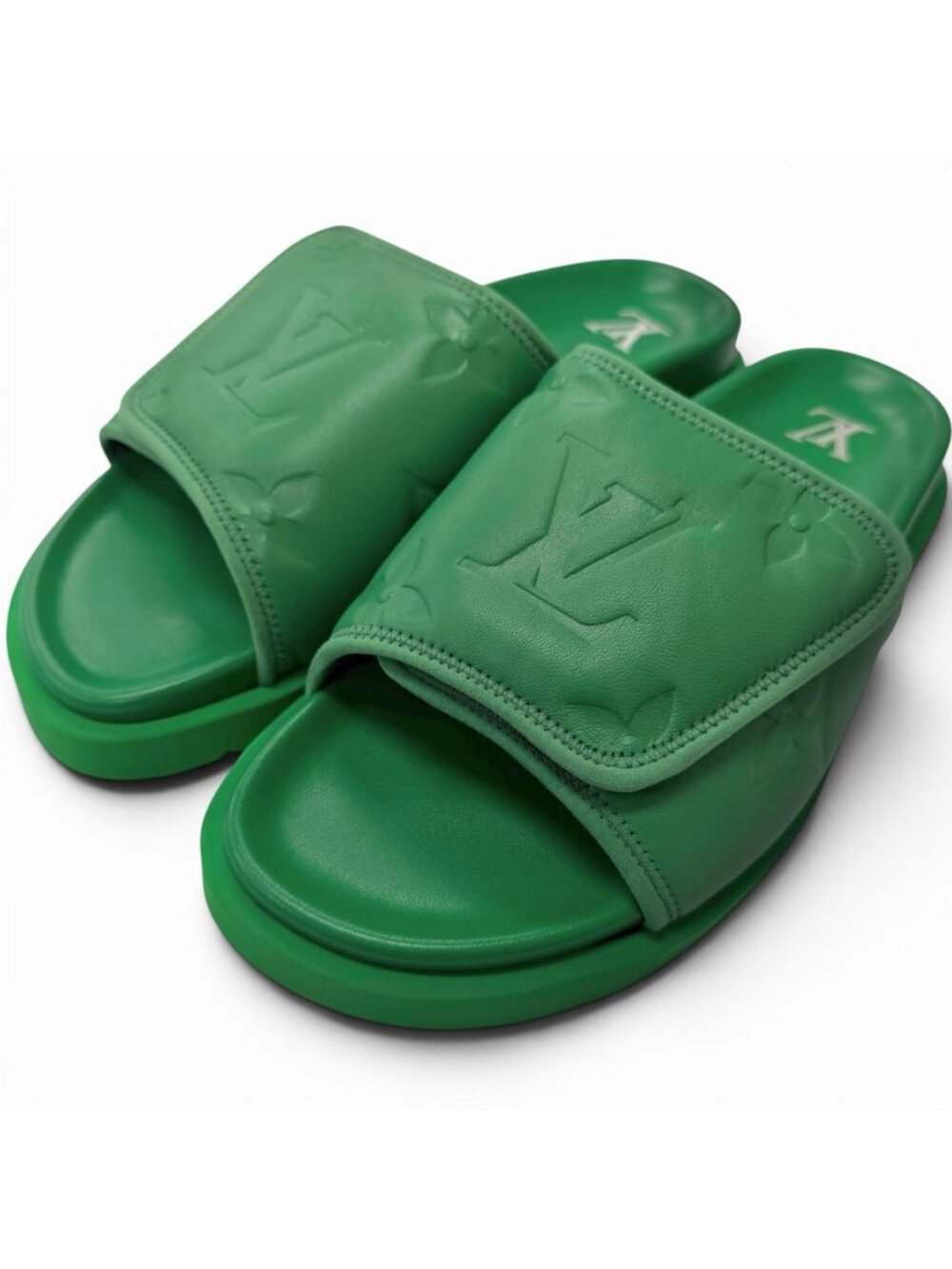 Louis Vuitton Miami Line Monogram Embossed Leather Shower Sandals Slide 6